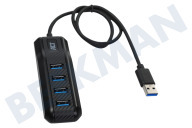 ACT  AC6320 Concentrador USB-A 3.0, 4 puertos USB-A adecuado para entre otros 4 puertos USB-A