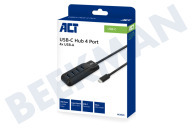 ACT  AC6420 Concentrador USB-C 3.0, 4 puertos USB-A adecuado para entre otros 4 puertos USB-A