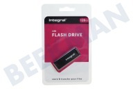 Integral INFD128GBBLK  Memory stick adecuado para entre otros USB 2.0 Unidad flash USB de 128 GB negra adecuado para entre otros USB 2.0