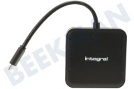 Integral INCRMULTI3.0-C  Lector de tarjetas de memoria USB C con múltiples ranuras adecuado para entre otros Micro SD, SC, Compact Flash, Memory Stick Duo, Pro Duo