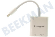 Integral INCRSDMSD3-0-CW  Lector de tarjetas SD y MicroSD tipo C adecuado para entre otros USB 3.2 Gen-1