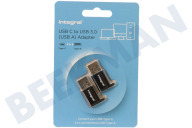 Integral  INADUSB3.0CTOATW Adaptador USB C -> USB A 3.0 adecuado para entre otros USB 3.1