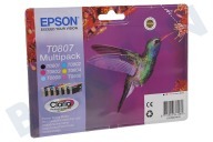 Epson EPST080740  Cartucho de tinta adecuado para entre otros Stylus P50 fotos, PX650 T0807 Paquete múltiple adecuado para entre otros Stylus P50 fotos, PX650