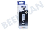 Epson EPST00P140  C13T00P140 Epson 104 Black adecuado para entre otros Epson Ecotank ET Series 4700, 2720, 2710, 2721, 2711