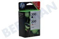 HP 300 Combi Black + Color Cartucho de tinta adecuado para entre otros D1660 Deskjet, D2560, D2660 300 Negro + Color