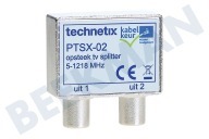 Technetix  11200802 Pie de imprenta coaxial Distribuidor PTSX-02 adecuado para entre otros 4K Ultra HD, Ziggo adecuada