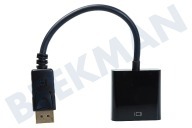 Easyfiks  Displayport al cable adaptador HDMI 20 cm adecuado para entre otros 0,2 metros, negro
