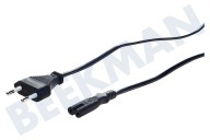 Universeel  Mains C7 cable, 230V, 5 Amp, 2x0.75mm2, 2,5 Meter adecuado para entre otros 2.5 Medidor 2x0.75mm2