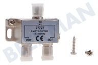 Easyfiks  TV Splitter F-conector hembra - 2x F-Connector F adecuado para entre otros TV Splitter, 2-Way, 5-1000 MHz