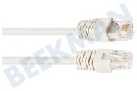 Easyfiks  Cable de red UTP CAT6E blanco, 1,5 metros, 2x RJ45 macho adecuado para entre otros 1,5 metros, blanco