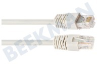 Easyfiks  Cable de red UTP CAT6E blanco, 0,5 metros, 2x RJ45 macho adecuado para entre otros 0.5 Metro, Blanco