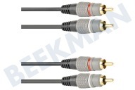 Easyfiks  Cable RCA 2x RCA macho a 2x RCA macho, 2,5 m adecuado para entre otros 2.5 Meter, Proyectado