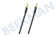 Oehlbach  D1C33182 Cable de audio estéreo Excellence, conector de 3,5 mm, 1 metro adecuado para entre otros Conectores bañados en oro, 1 metro