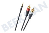 Oehlbach  D1C33190 Cable de audio estéreo Excellence, conector / cincha de 3,5 mm, 1 metro adecuado para entre otros Conectores bañados en oro, 1 metro