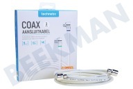 Technetix 11201520  11201510 Conexión de cable coaxial de 3 metros adecuado para entre otros 4K Ultra HD