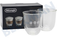 DeLonghi 5513284161 DBWALLCAPP Espresso tazas adecuado para entre otros Juego de 2 vasos capuchino. Doble pared termal adecuado para entre otros Juego de 2 vasos capuchino.