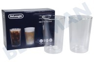 DeLonghi AS00001404 Cafetera automática DLSC319 Juego de vidrio térmico de doble pared adecuado para entre otros Bebidas frías y calientes
