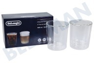 DeLonghi AS00001402 Cafetera automática DLSC318 Juego de vidrio térmico de doble pared adecuado para entre otros Bebidas frías y calientes