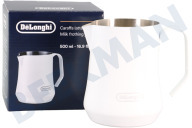 DeLonghi AS00006519 Cafetera automática DLSC081 Jarra para espumar leche Blanca, 500ml adecuado para entre otros Capuccino, café con leche, latte macchiato, 500ml