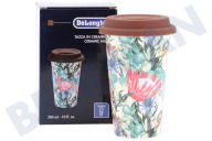 DeLonghi 5513284491 DLSC065 Cafetera automática Termo taza adecuado para entre otros Flores, 300ml Taza de cerámica con doble pared. adecuado para entre otros Flores, 300ml