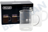 DeLonghi AS00001755  DLSC320 Juego de vasos de café adecuado para entre otros Americano, Nespresso, Dolce Gusto, Café filtrado