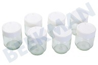 T-fal  A14A03 Frascos de vidrio Yogurt Maker 7 pcs adecuado para entre otros Temporizador de Yoghurta, Yoghurteo