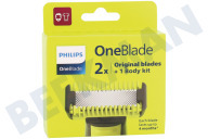 Philips QP620/50 Máquina de afeitar Cuchilla de afeitado adecuado para entre otros OneBlade/OneBladePro Kit OneBlade para rostro y cuerpo adecuado para entre otros OneBlade/OneBladePro