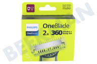 Philips QP624/50  Cuchilla de afeitado adecuado para entre otros OneBlade OneBlade 4D Cara 2x adecuado para entre otros OneBlade