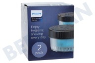 Philips Máquina de afeitar CC12/50 PAQUETE DE 2 CARTUCHO DE LIMPIEZA adecuado para entre otros serie 5000/7000/9000