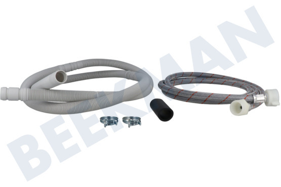 Constructa Lavavajillas SGZ1010 Tubo Juego de extensión de 2 metros, suministro/desagüe para manguera con tope de agua