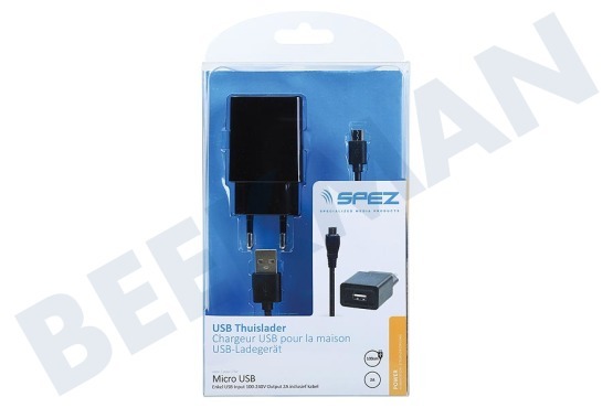 Spez  Cargador de casa USB Micro USB 2A incluyendo cable 100cm