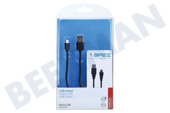 Prestigio  Cable Micro USB 100cm Negro