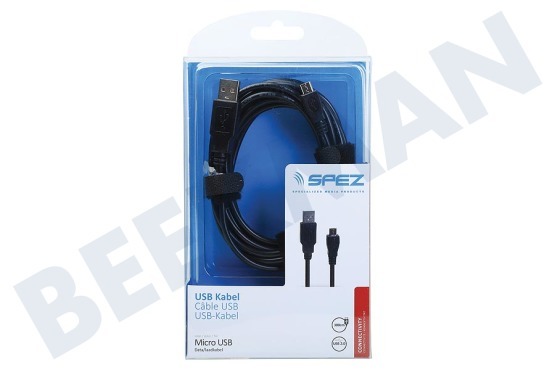 Azpen  Cable Micro USB 300cm Negro