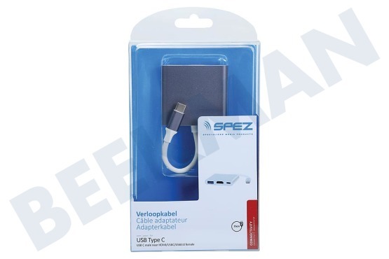 Spez  Cable adaptador USB C macho - HDMI / USBC / USB3.0 hembra 15cm