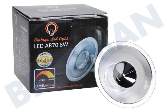 Vintage LedLight  LED AR70 B15D DimToWarm 2900-2000K 8 vatios, 35 grados