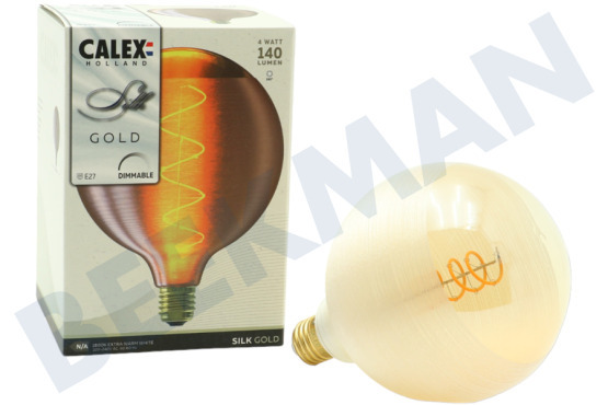 Calex  2001001100 Filamento Espiral Dorado Silk G125 E27 4,0 Watt, Regulable