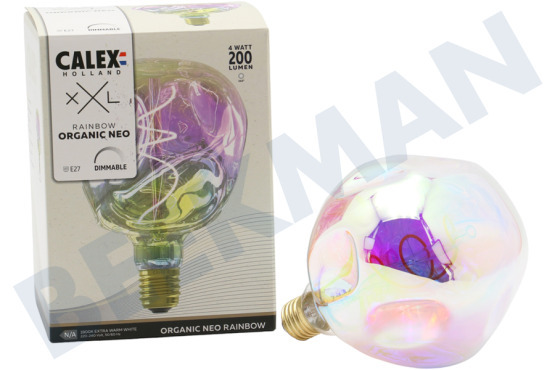 Calex  2101005100 Lámpara LED XXL Organic Neo Rainbow de 4 vatios, 1800 K regulable