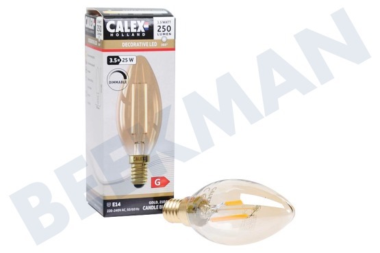 Calex  474489 Calex LED Vela de Filamento de Vidrio Completo 3.5 Watt, 250lm E14