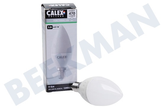 Calex  1301001000 Lámpara de vela LED 240 V, 5,8 W, 470 lm E14 B38, 2700 K