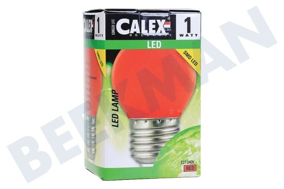 Calex  473428 Calex LED G45 220-240 voltios, 0,5-1 vatios, rojo E27