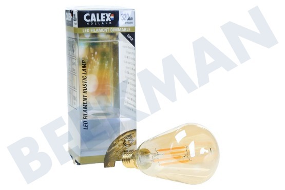 Calex  425400 Calex LED Full Glass Filament 3.5 Watt, E14 Gold ST48