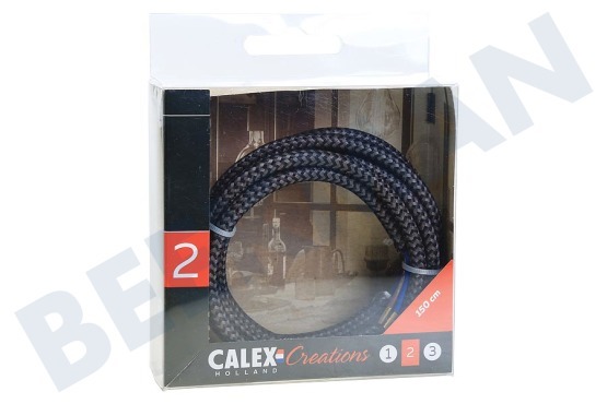 Calex  940242 Cable envuelto en textil Calex negro / gris 1,5 m