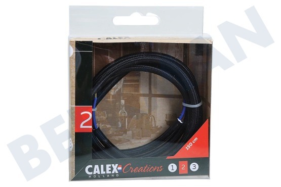 Calex  940212 Calex Cable Enrollado Textil Negro 1,5m