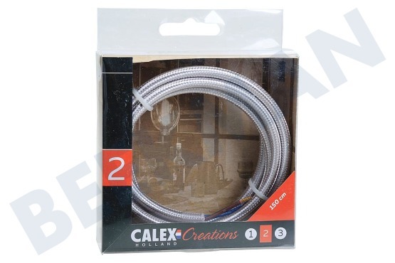 Calex  940220 Calex Cable Envuelto Textil Gris Metálico 1,5 m