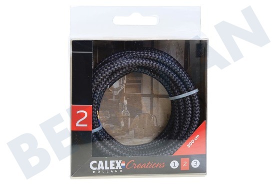 Calex  940284 Cable envuelto en textil Calex negro / gris 3 m