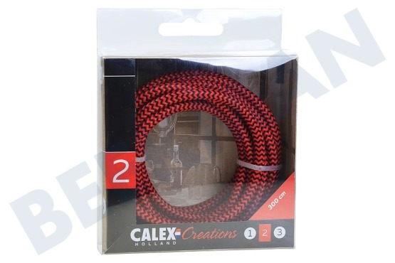 Calex  940282 Cable envuelto en textil Calex rojo / negro 3 m