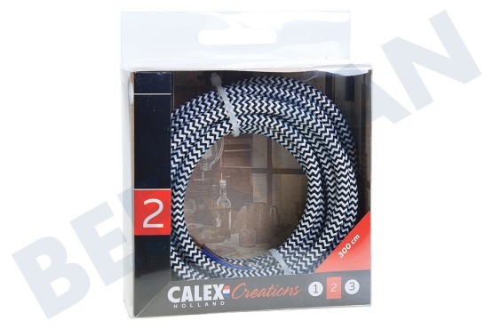 Calex  940286 Cable envuelto en textil Calex negro / blanco 3 m