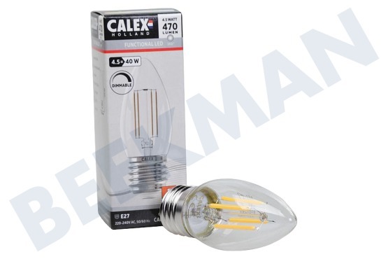 Calex  1101006000 Lámpara vela regulable filamento E27 4,5 Watt, 2700K