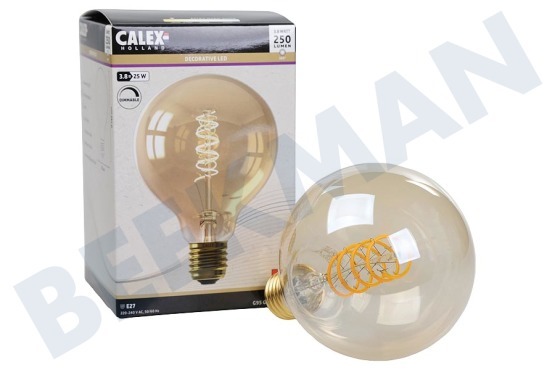 Calex  1001000900 Lámpara de globo de filamento flexible de vidrio completo LED E27 3.8 Watt
