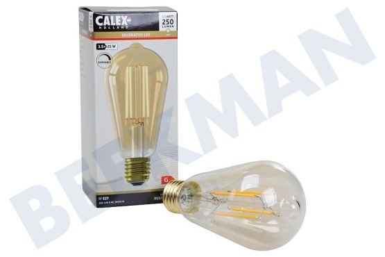 Calex  1101001800 Lámpara LED rústica de filamento de vidrio completo 3,5 W, E27